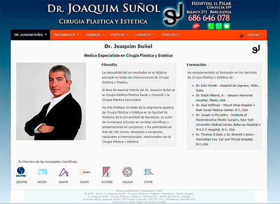 Web del Dr. Joaquim Suñol - Cirugia Plastica y Estetica - drsunol.com